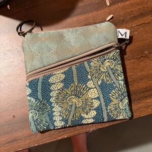 Maruca Design Woven‎ Tapestry Small Zip Coin Card Pouch Purse Wallet